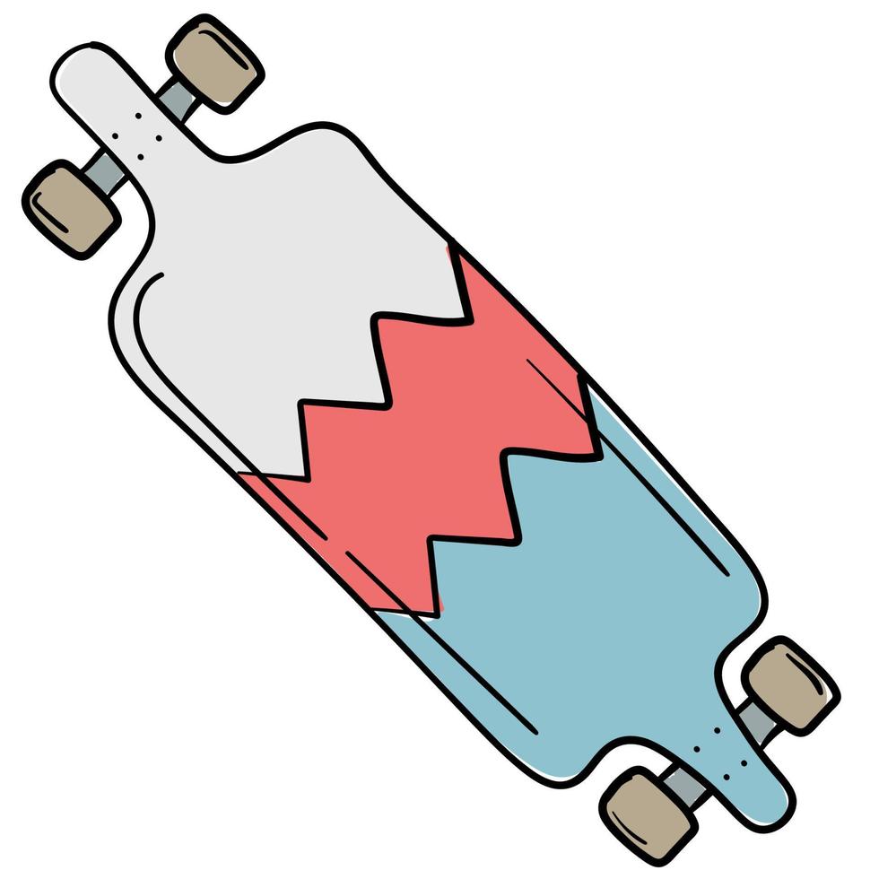 doodle sticker met heldere longboards vector