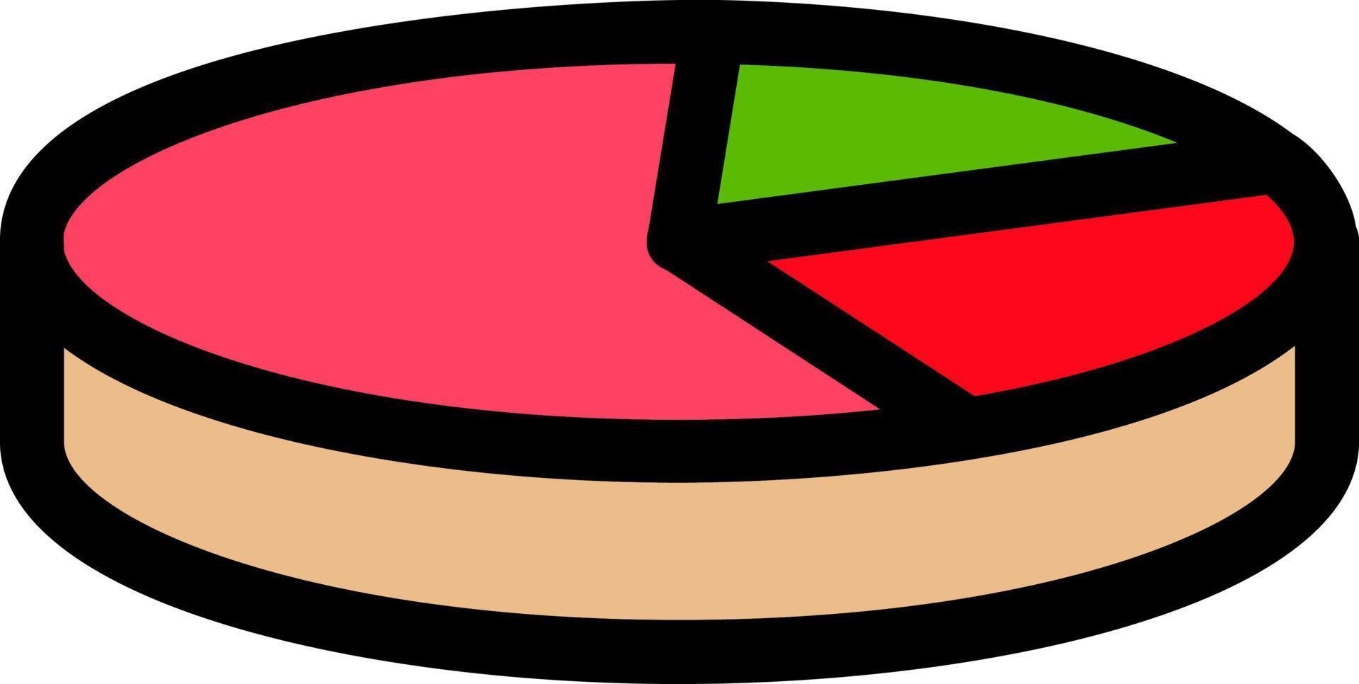 3D-cirkeldiagram lijn gevuld pictogram vector