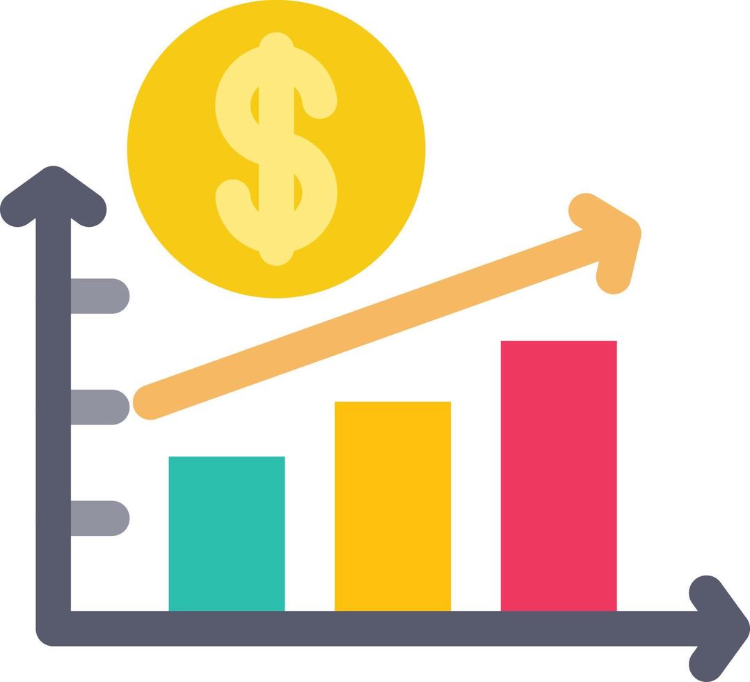 stijgende economie platte pictogram vector