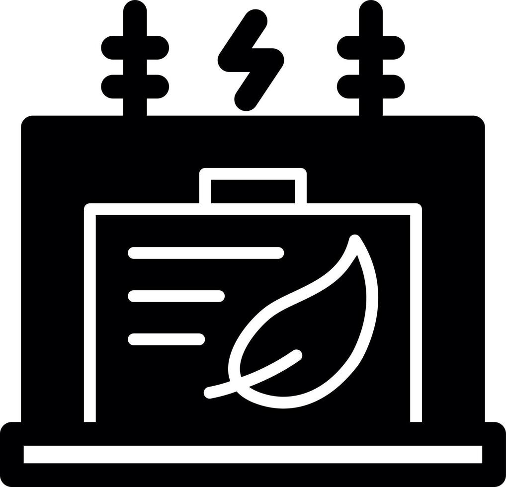 eco-transformator glyph-pictogram vector