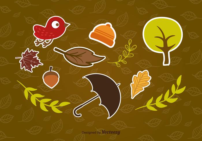 Herfststickers vector