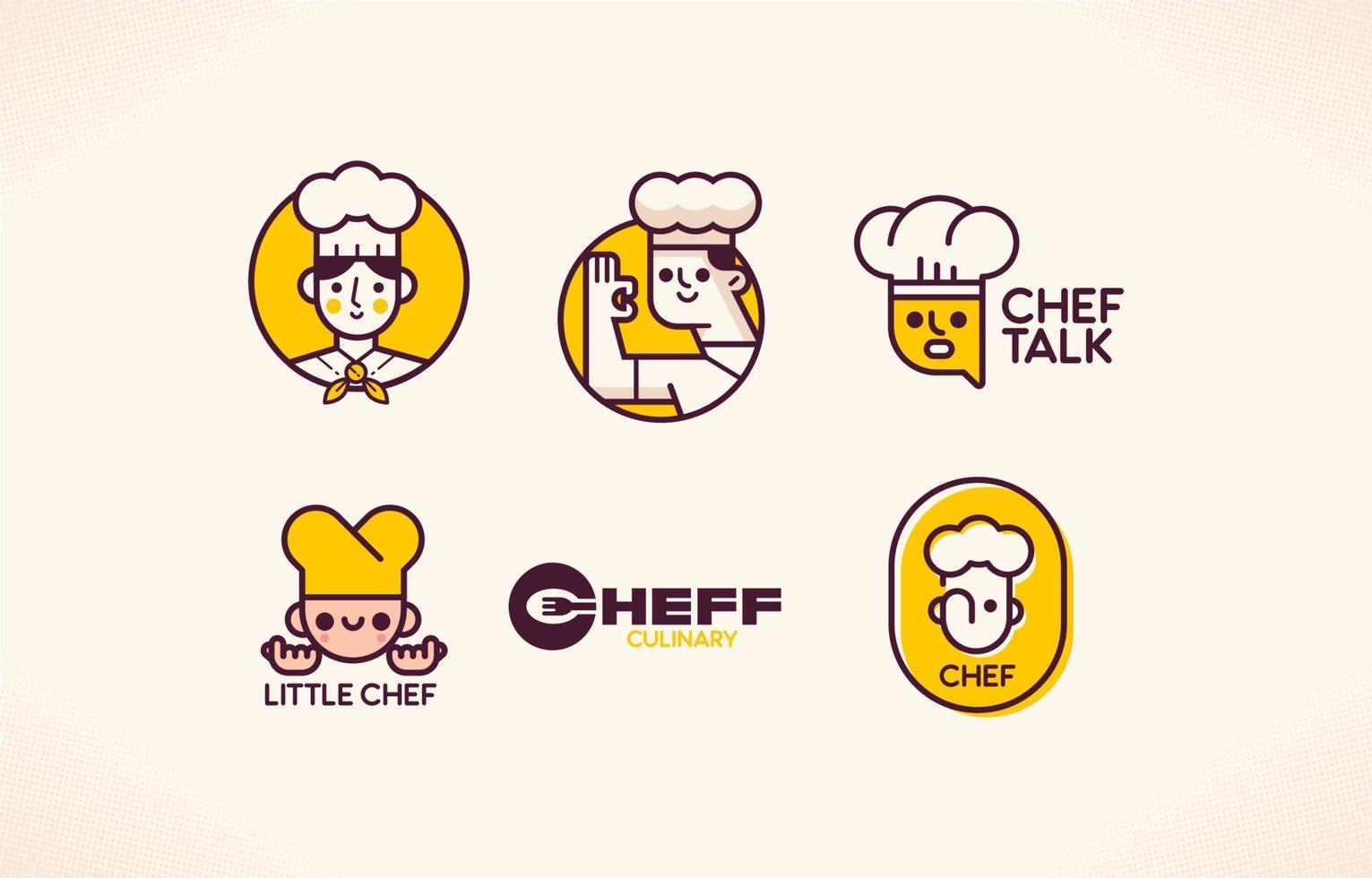 chef-kok en restaurant logo set vector