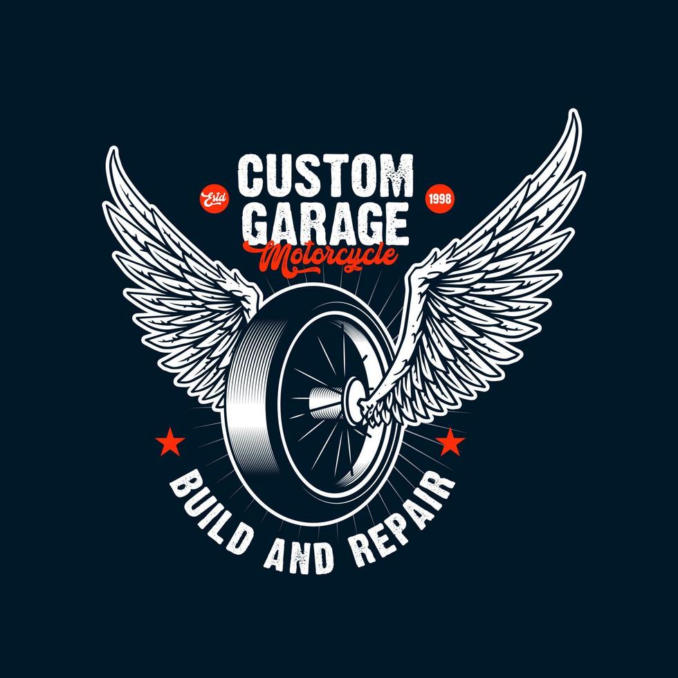 motorfiets artwork voor t-shirt design vector