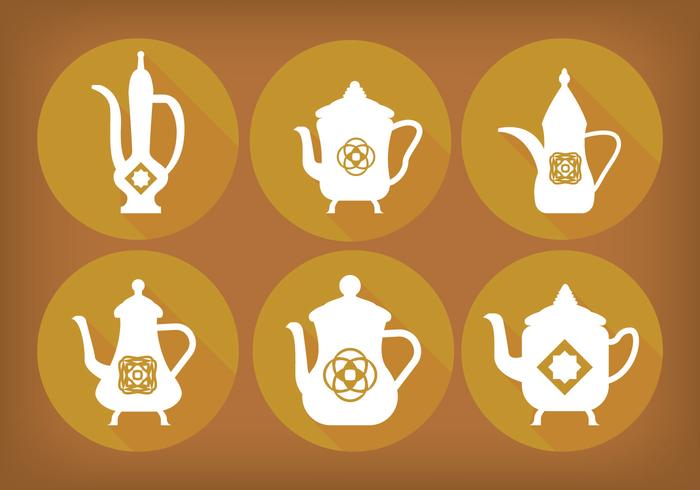 Arabische koffiepot vectoren