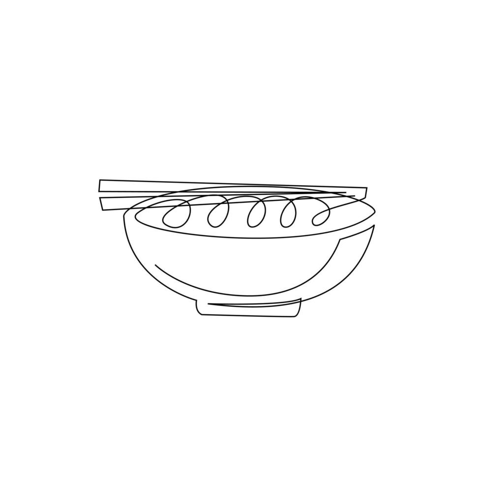 een ononderbroken lijn noodle vector design