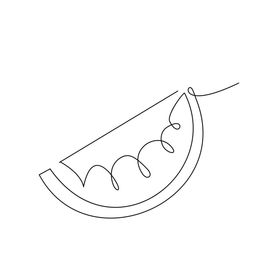 een enkele regel watermeloen logo continu vector