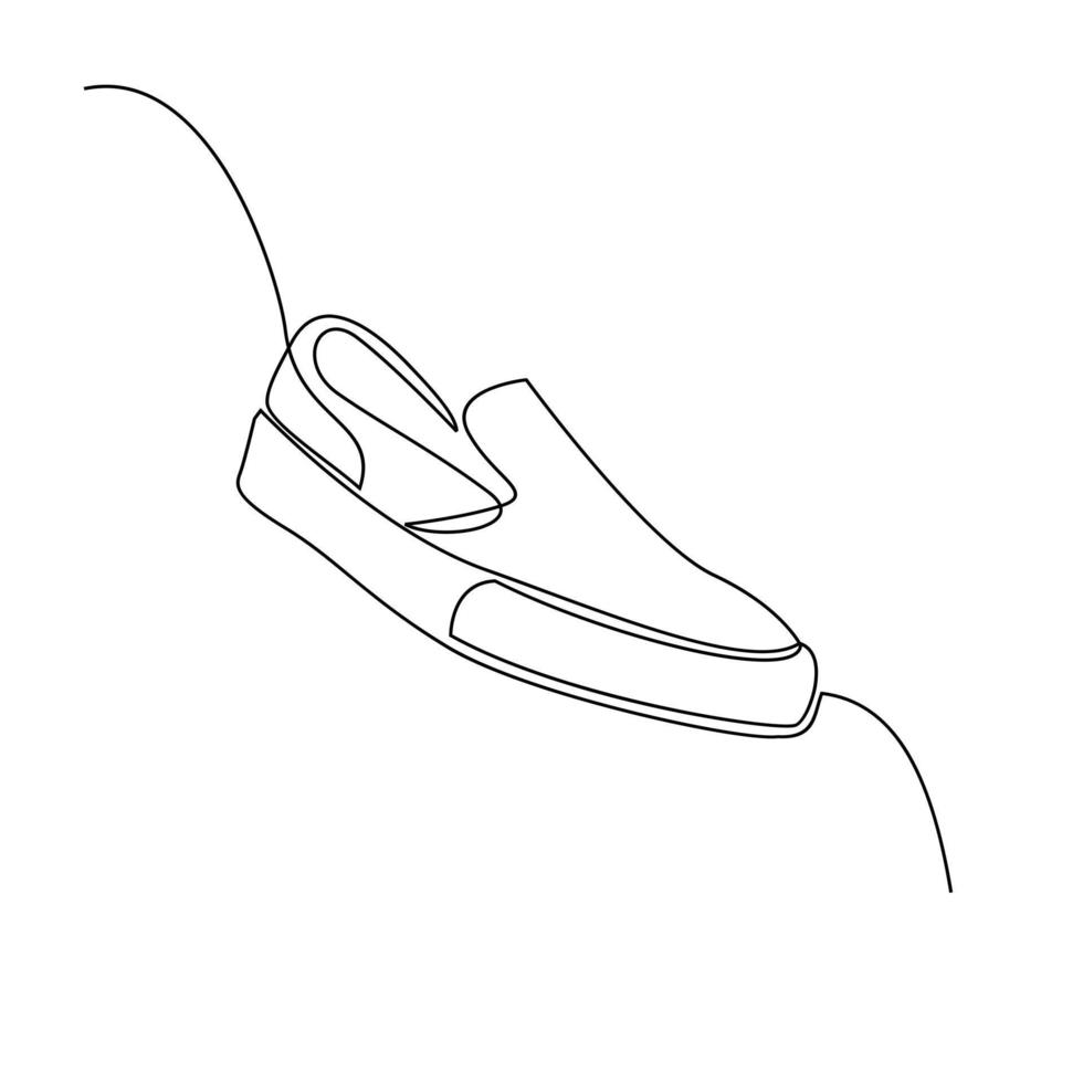 vector doorlopende lijntekening sneakers