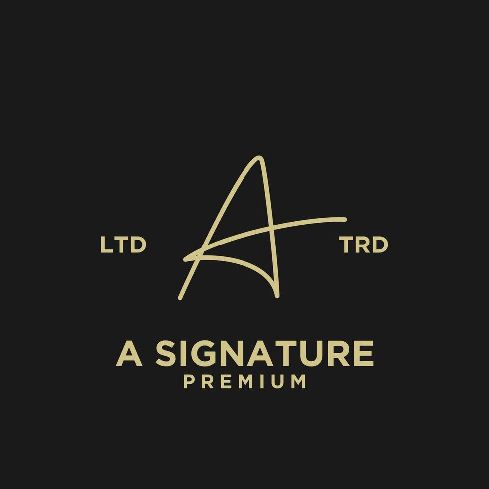 handtekening brief een hand schrijven logo ontwerp vector