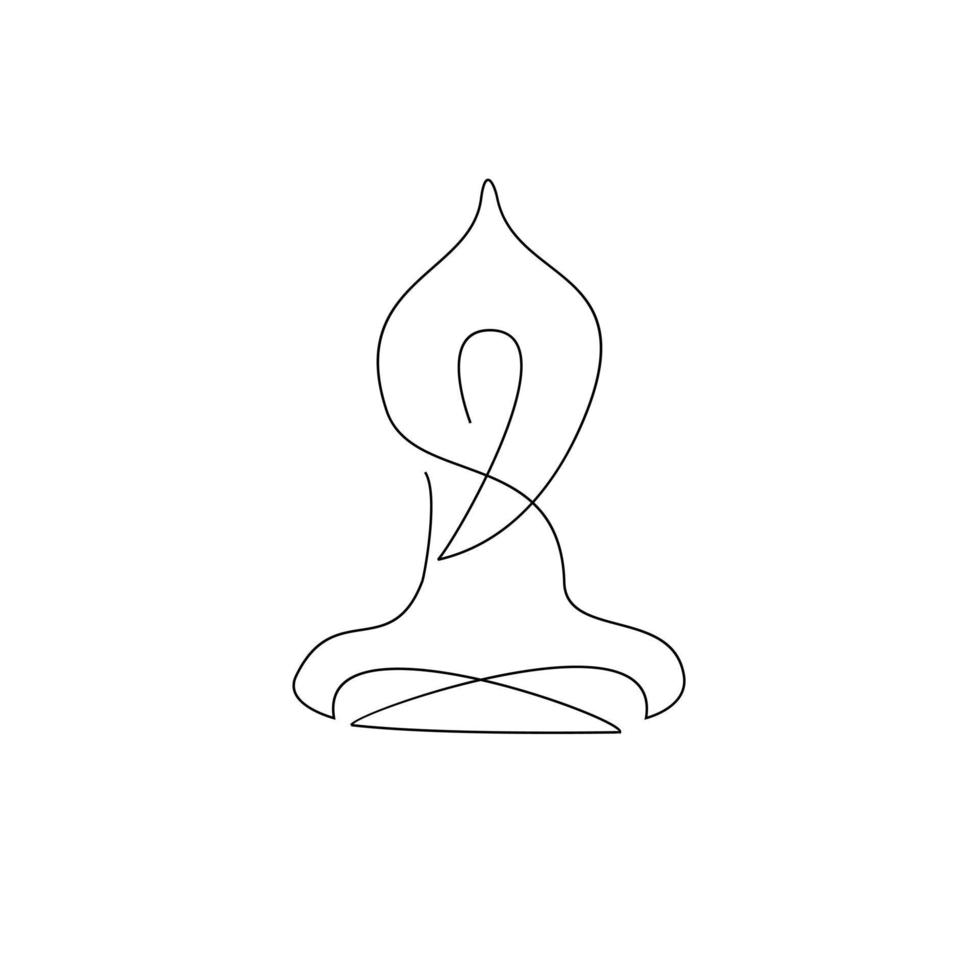 yoga continu één lijntekening vector