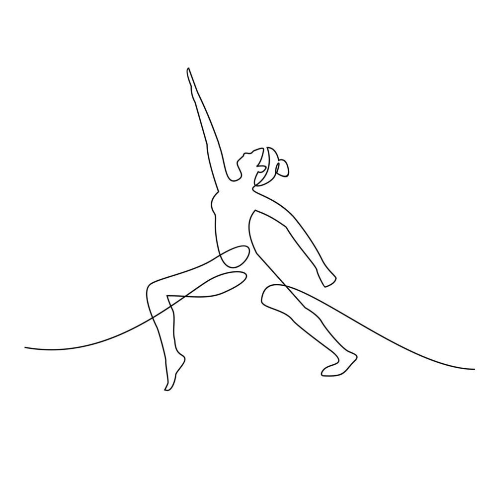 yoga continu één lijntekening vector