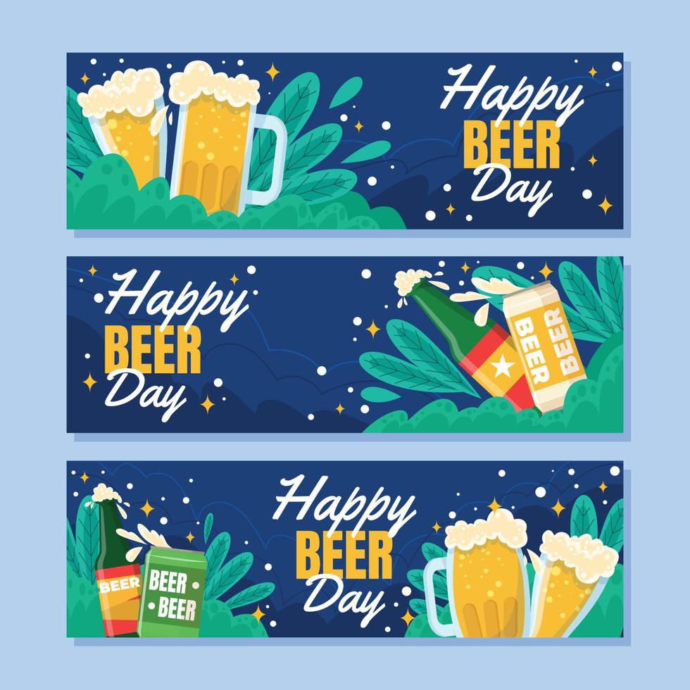 bier dag banner set vector