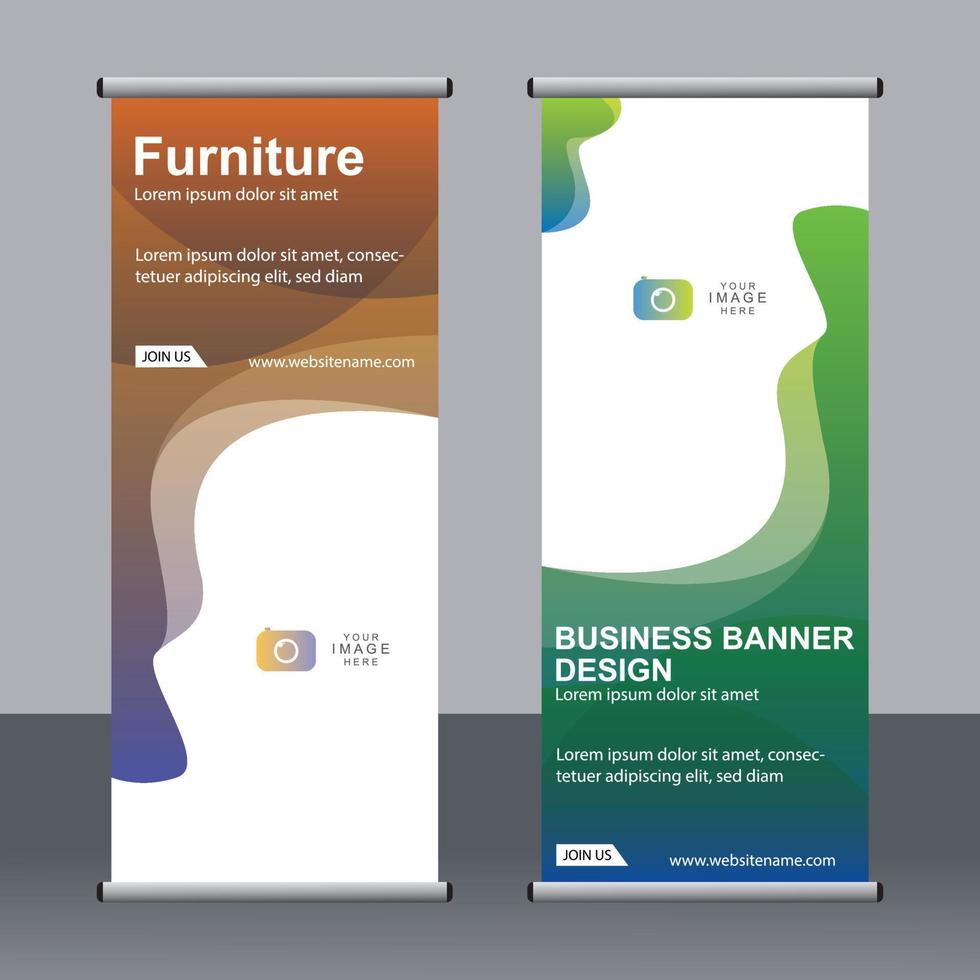 zakelijke banner roll-up set staande sjabloon voor spandoek. vector