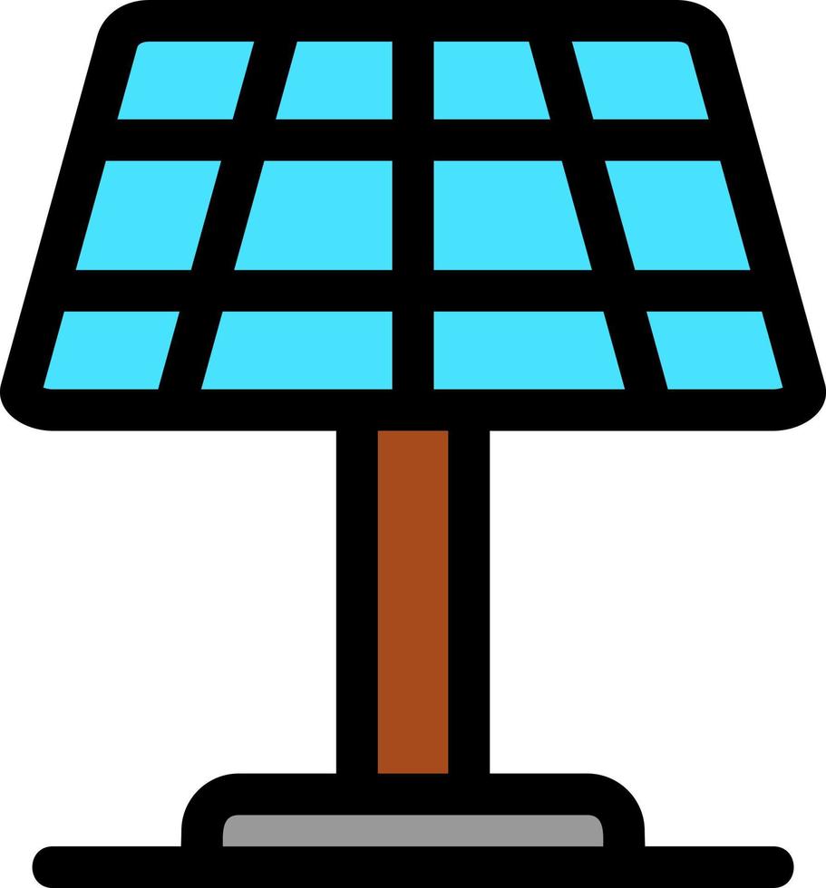 zonnepaneel lijn gevuld icoon vector