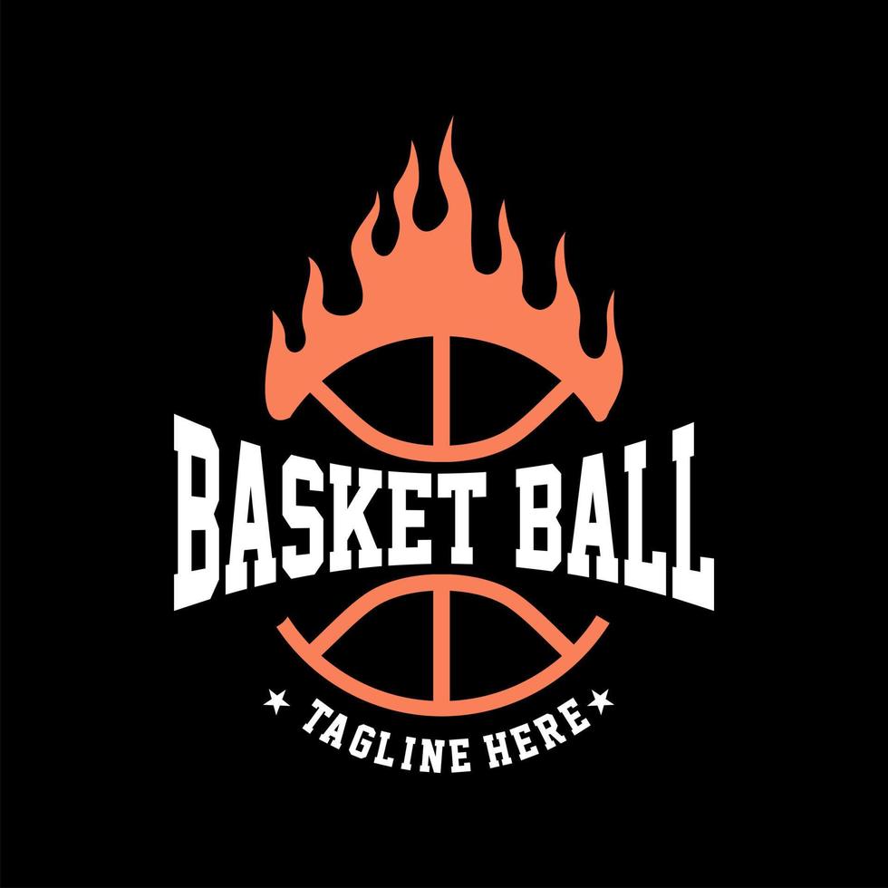 basketbal team logo, ontwerpelement voor logo, poster, kaart, banner, embleem, t-shirt. vector illustratie