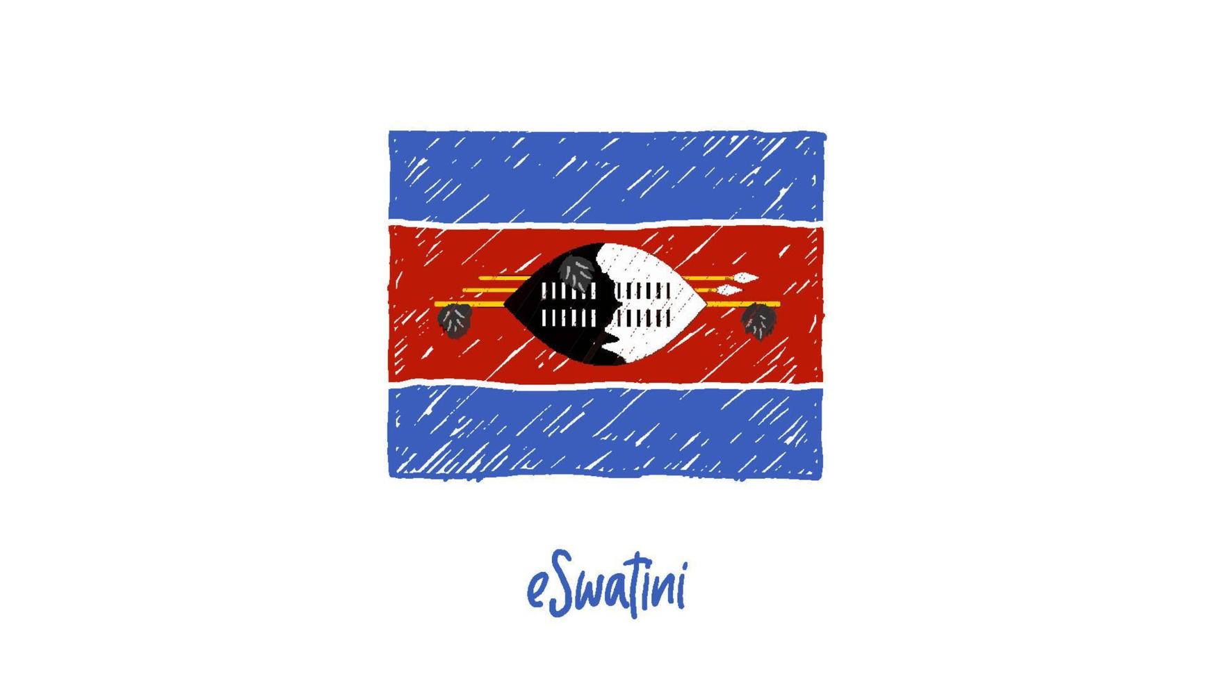 eswatini vlag marker of potlood schets illustratie vector