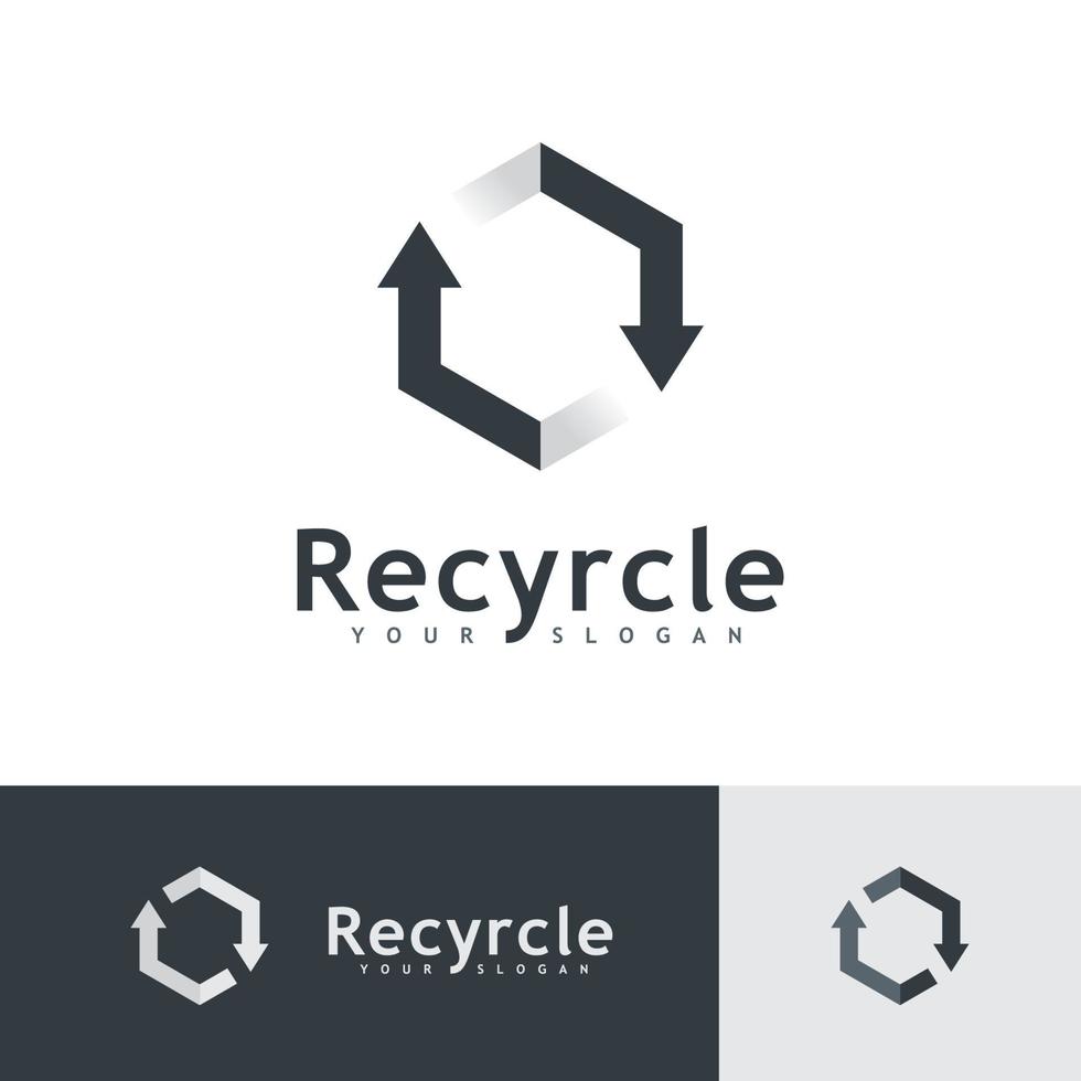 recycle logo pictogram vector. recycling illustratie symbool, rotatie pijlpictogram vector