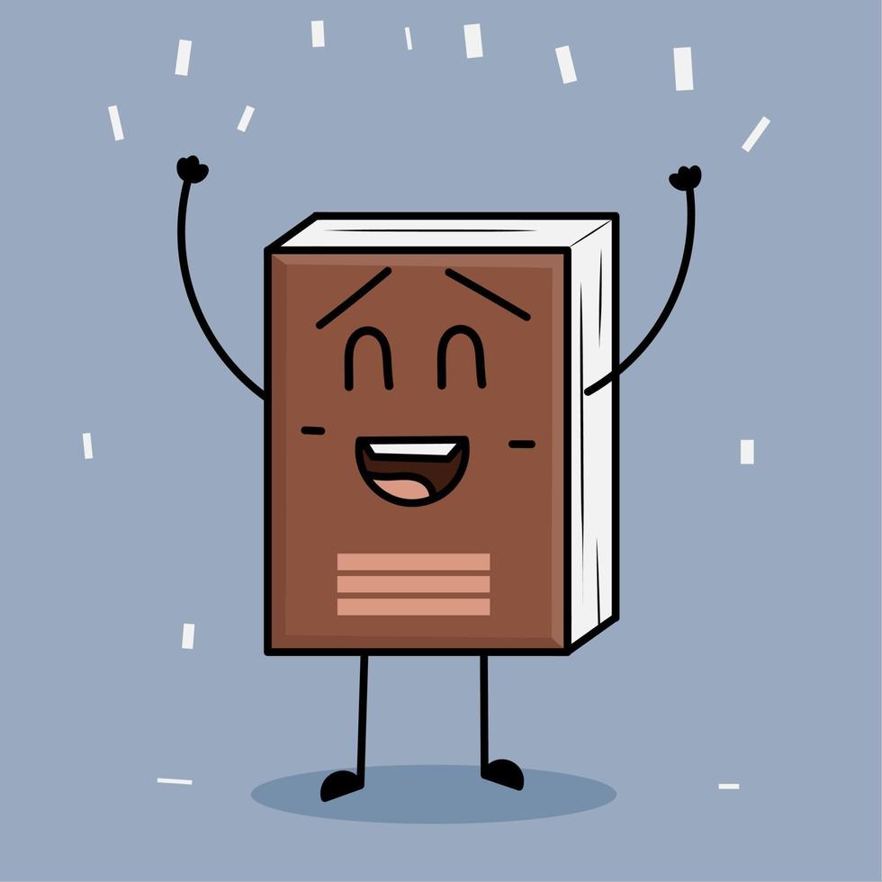 illustratie van cartoon mascotte schattig boek gelukkig vrolijk voor succes vector