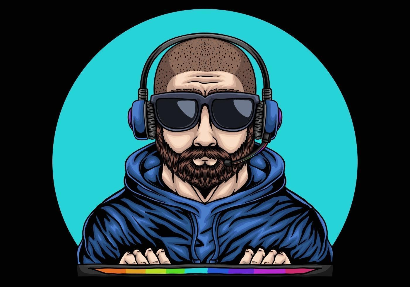 man gaming illustratie vector