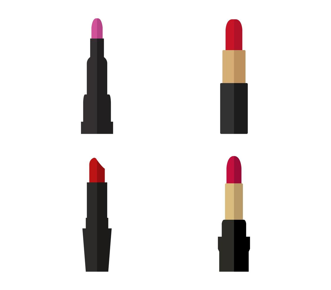 set van lippenstift iconen vector