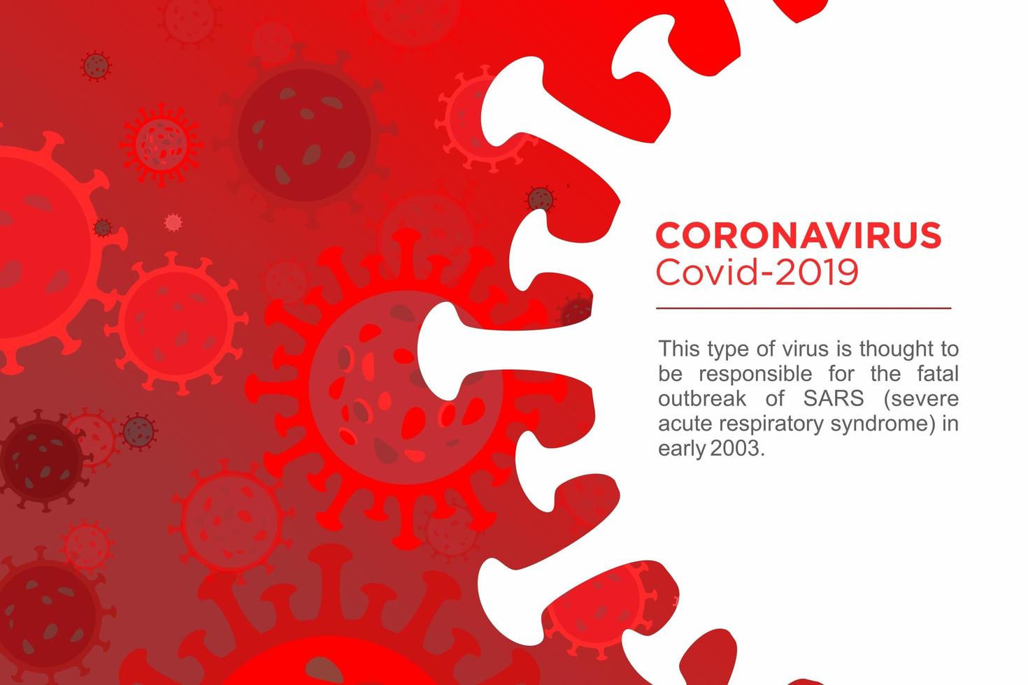 coronavirus ziekte rood ontwerpsjabloon vector