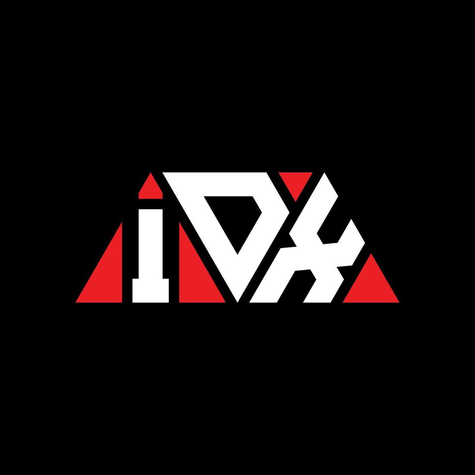 idx driehoek brief logo ontwerp met driehoekige vorm. idx driehoek logo ontwerp monogram. idx driehoek vector logo sjabloon met rode kleur. idx driehoekig logo eenvoudig, elegant en luxueus logo. idx