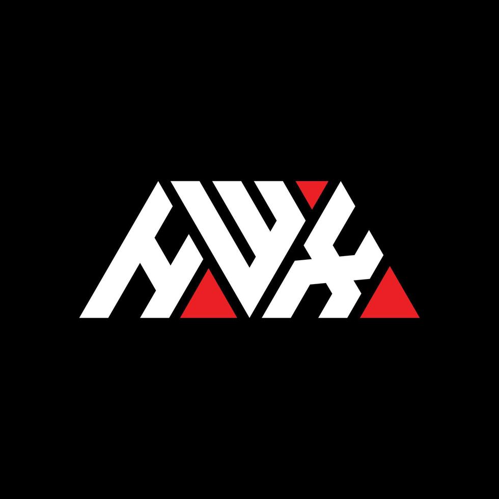 hwx driehoek brief logo ontwerp met driehoekige vorm. hwx driehoek logo ontwerp monogram. hwx driehoek vector logo sjabloon met rode kleur. hwx driehoekig logo eenvoudig, elegant en luxueus logo. hwx