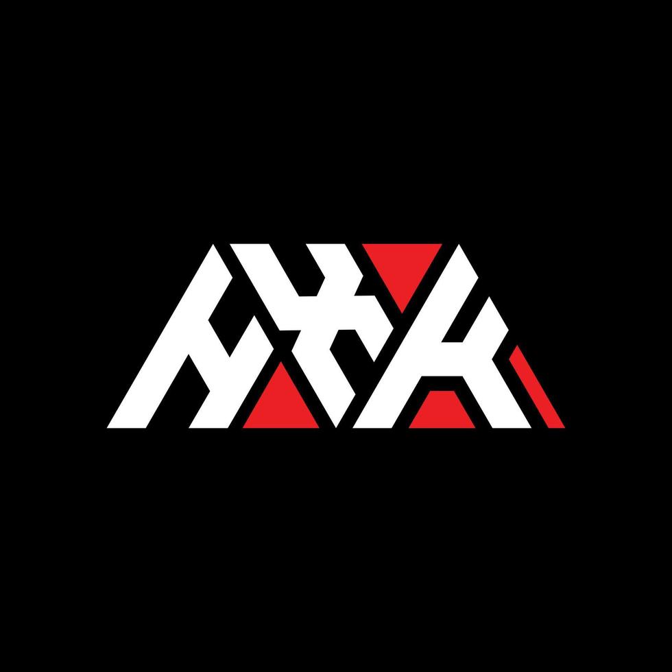hxk driehoek brief logo ontwerp met driehoekige vorm. hxk driehoek logo ontwerp monogram. hxk driehoek vector logo sjabloon met rode kleur. hxk driehoekig logo eenvoudig, elegant en luxueus logo. hxk