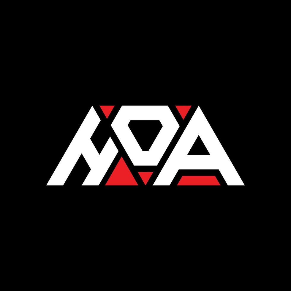 hoa driehoek brief logo ontwerp met driehoekige vorm. hoa driehoek logo ontwerp monogram. hoa driehoek vector logo sjabloon met rode kleur. hoa driehoekig logo eenvoudig, elegant en luxueus logo. hoezo