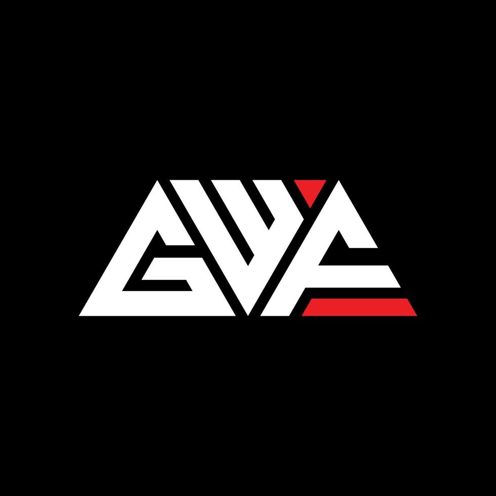 gwf driehoek brief logo ontwerp met driehoekige vorm. gwf driehoek logo ontwerp monogram. gwf driehoek vector logo sjabloon met rode kleur. gwf driehoekig logo eenvoudig, elegant en luxueus logo. gwf