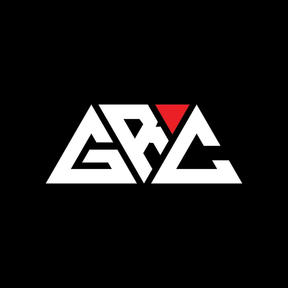 grc driehoek brief logo ontwerp met driehoekige vorm. grc driehoek logo ontwerp monogram. grc driehoek vector logo sjabloon met rode kleur. grc driehoekig logo eenvoudig, elegant en luxueus logo. grc