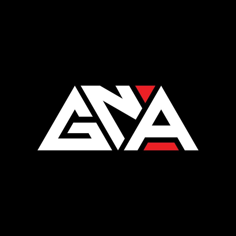 gna driehoek brief logo ontwerp met driehoekige vorm. gna driehoek logo ontwerp monogram. gna driehoek vector logo sjabloon met rode kleur. gna driehoekig logo eenvoudig, elegant en luxueus logo. gna