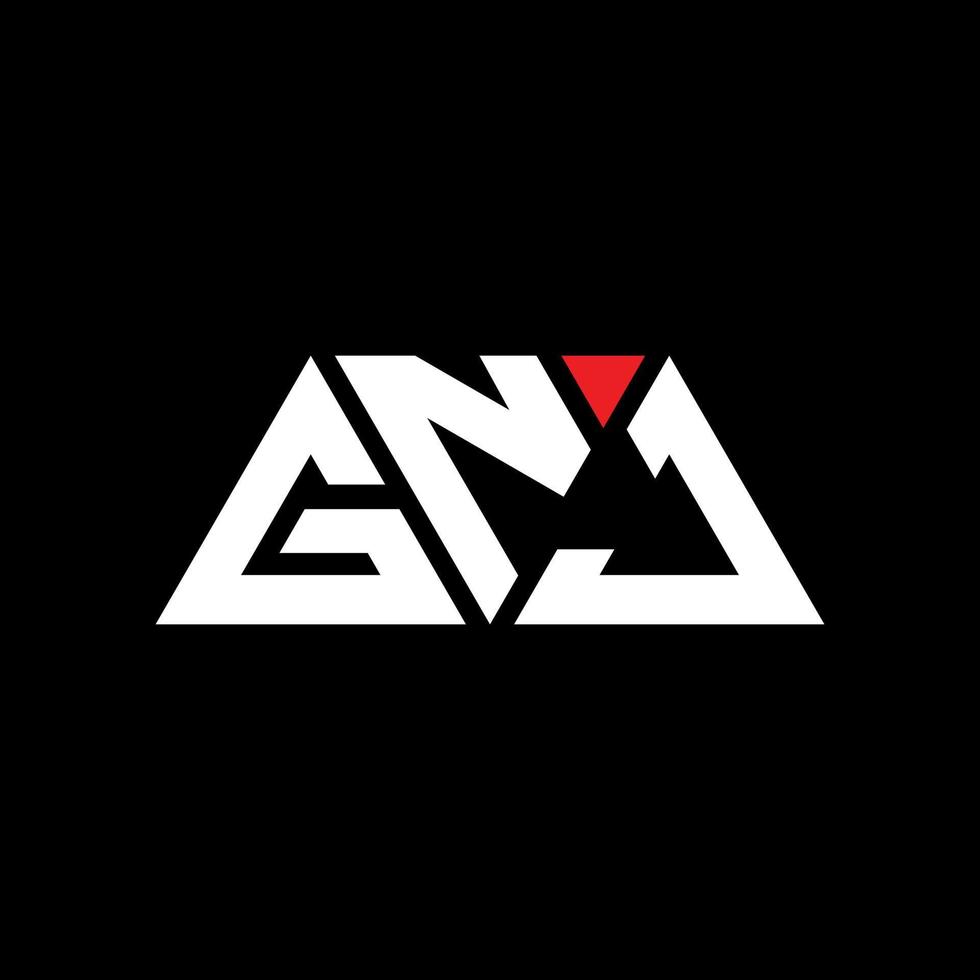 gnj driehoek brief logo ontwerp met driehoekige vorm. gnj driehoek logo ontwerp monogram. gnj driehoek vector logo sjabloon met rode kleur. gnj driehoekig logo eenvoudig, elegant en luxueus logo. gnj