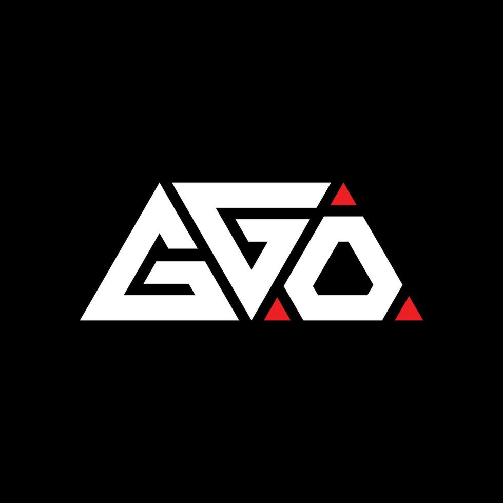 ggo driehoek brief logo ontwerp met driehoekige vorm. ggo driehoek logo ontwerp monogram. ggo driehoek vector logo sjabloon met rode kleur. ggo driehoekig logo eenvoudig, elegant en luxueus logo. ggo