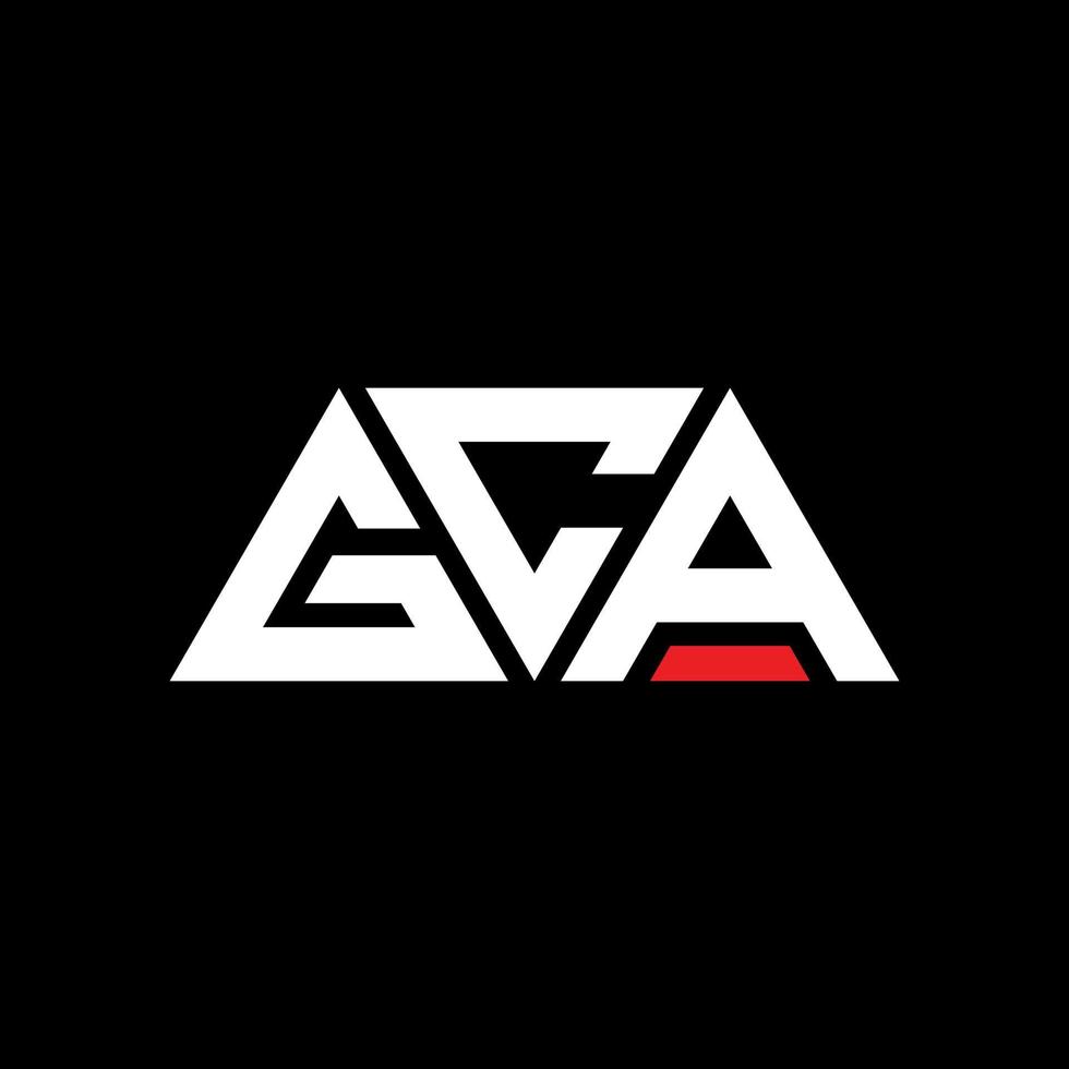 gca driehoek brief logo ontwerp met driehoekige vorm. gca driehoek logo ontwerp monogram. gca driehoek vector logo sjabloon met rode kleur. gca driehoekig logo eenvoudig, elegant en luxueus logo. gca