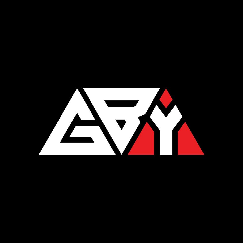 gby driehoek brief logo ontwerp met driehoekige vorm. gby driehoek logo ontwerp monogram. gby driehoek vector logo sjabloon met rode kleur. gby driehoekig logo eenvoudig, elegant en luxueus logo. gby