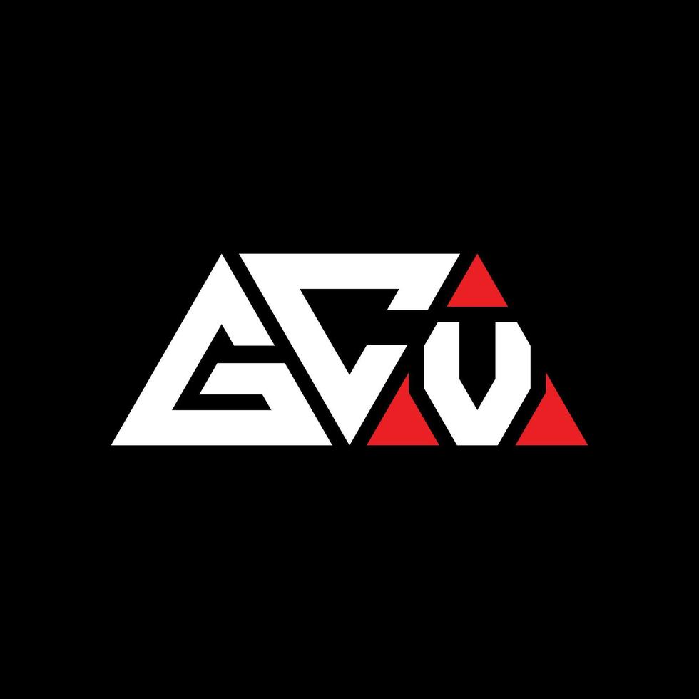 gcv driehoek brief logo ontwerp met driehoekige vorm. gcv driehoek logo ontwerp monogram. gcv driehoek vector logo sjabloon met rode kleur. gcv driehoekig logo eenvoudig, elegant en luxueus logo. gcv