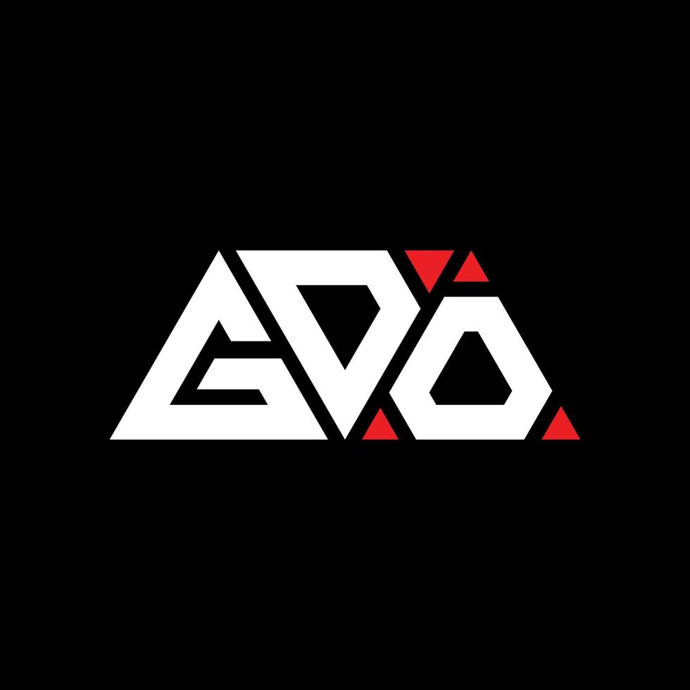 gdo driehoek brief logo ontwerp met driehoekige vorm. gdo driehoek logo ontwerp monogram. gdo driehoek vector logo sjabloon met rode kleur. gdo driehoekig logo eenvoudig, elegant en luxueus logo. gdo