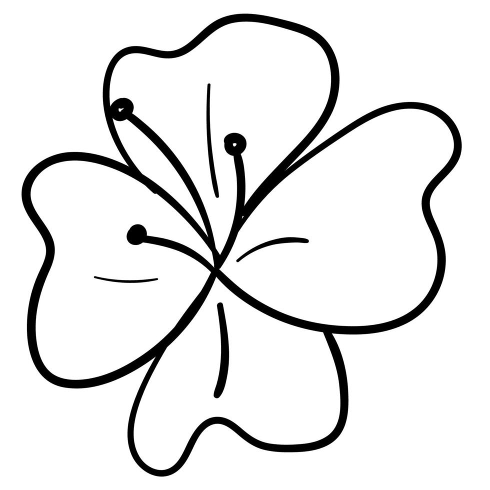 doodle sticker met tropische zomerbloem vector