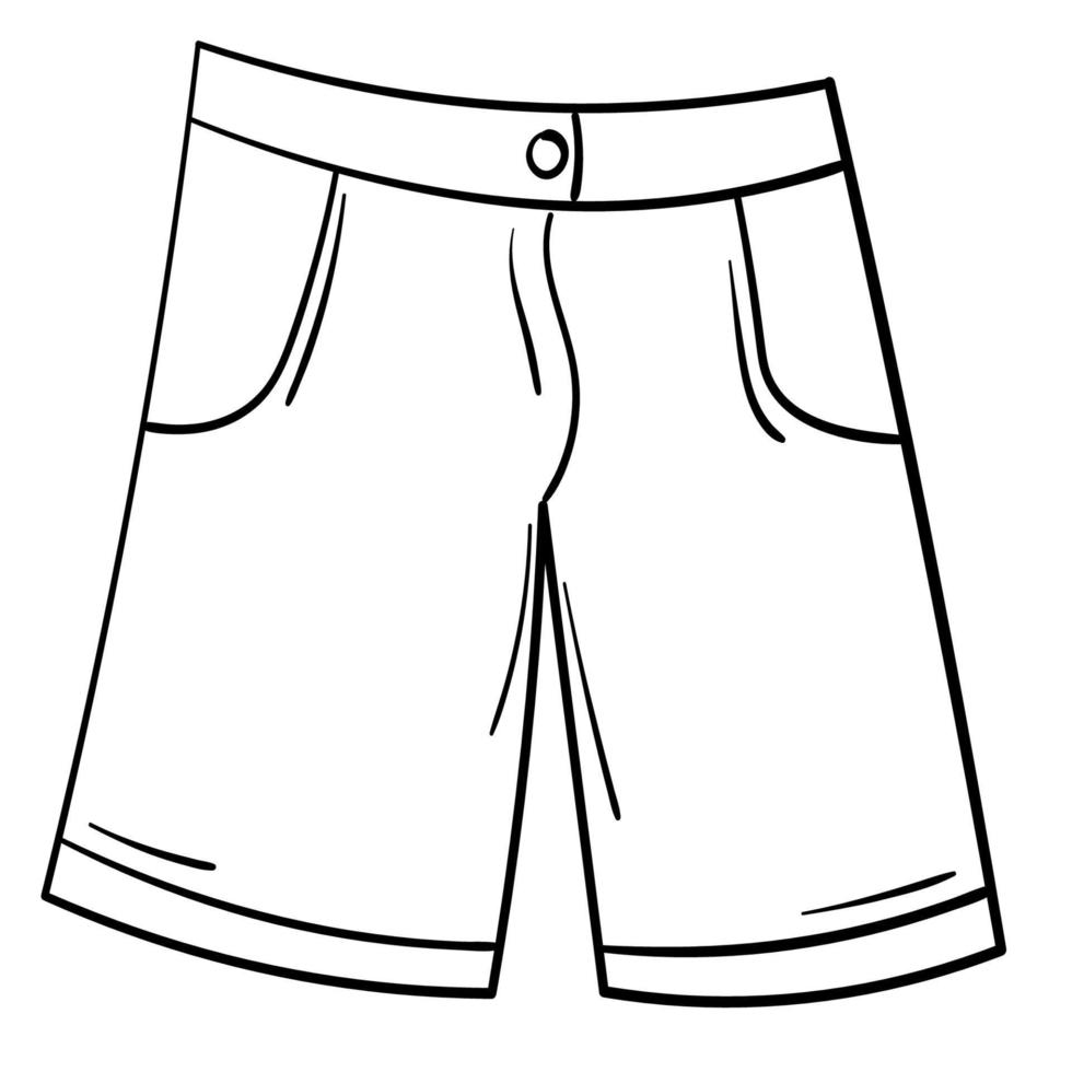 doodle sticker zomer strandshort vector