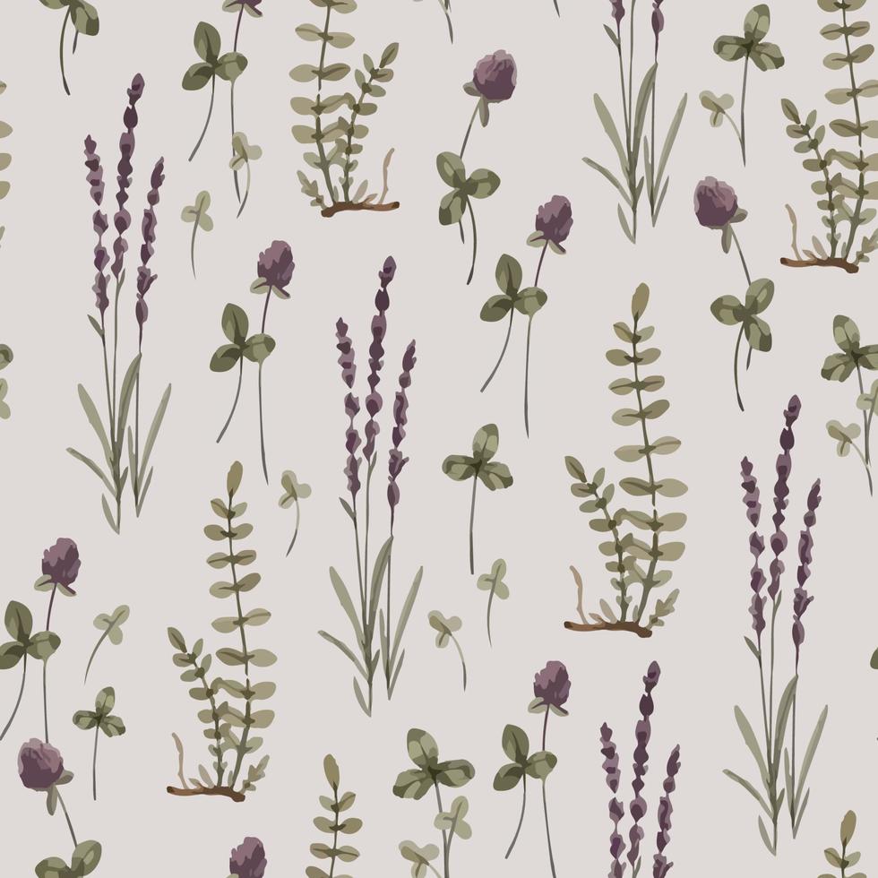 patroon met delicate wilde bloemen en planten vector