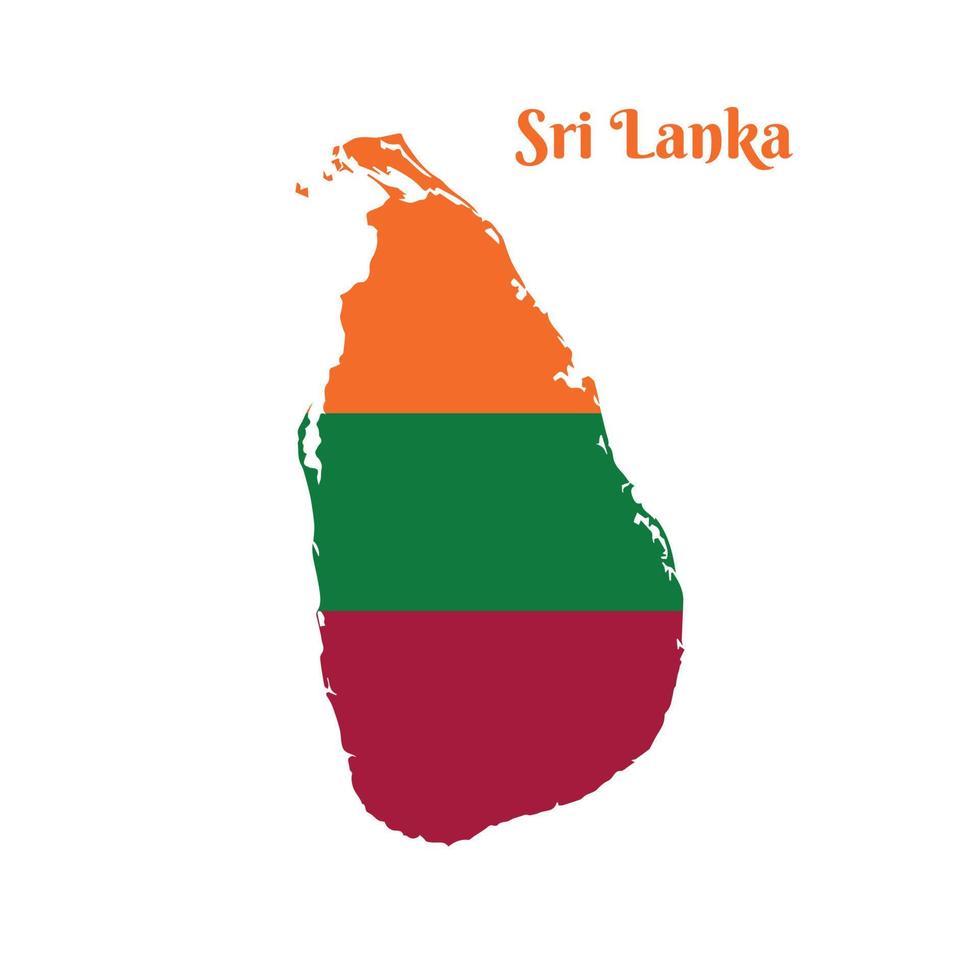 vector kaart van sri lanka illustratie