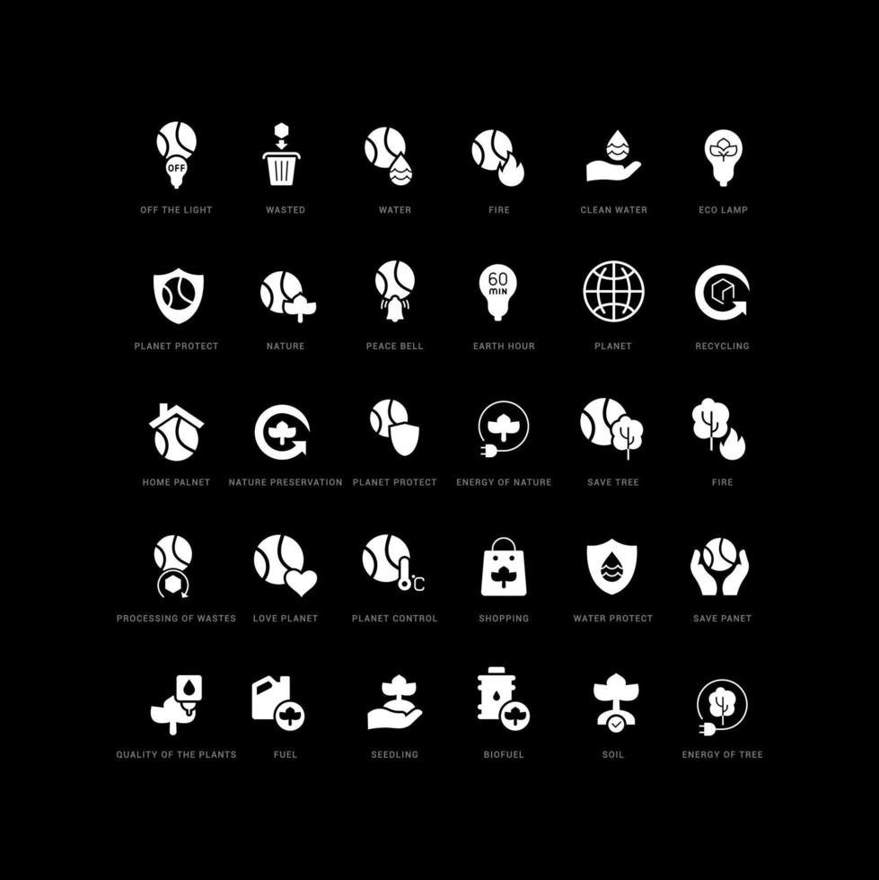 vector eenvoudige iconen van de dag van de aarde