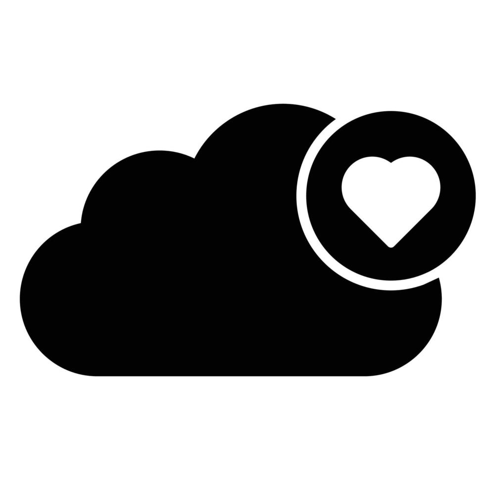 wolk hart vector pictogram dat gemakkelijk kan worden gewijzigd of bewerkt