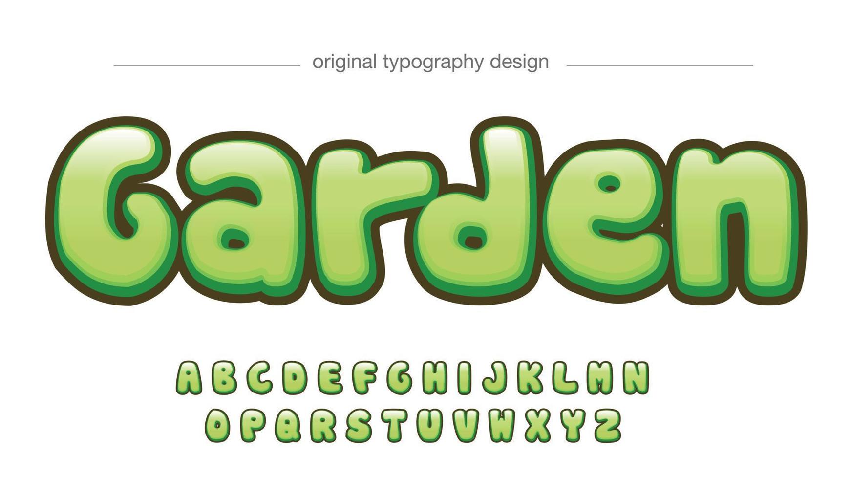 groene 3d ronde zeepbel cartoon typografie vector