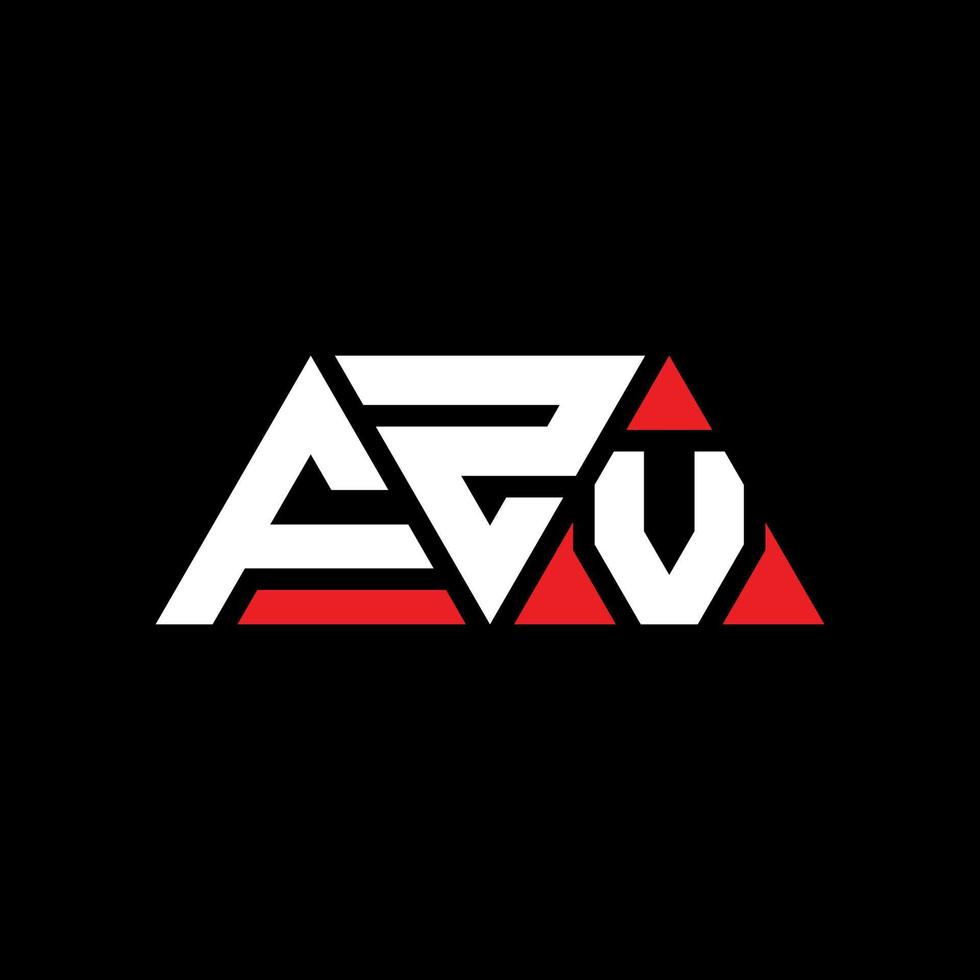 fzv driehoek brief logo ontwerp met driehoekige vorm. fzv driehoek logo ontwerp monogram. fzv driehoek vector logo sjabloon met rode kleur. fzv driehoekig logo eenvoudig, elegant en luxueus logo. fzv