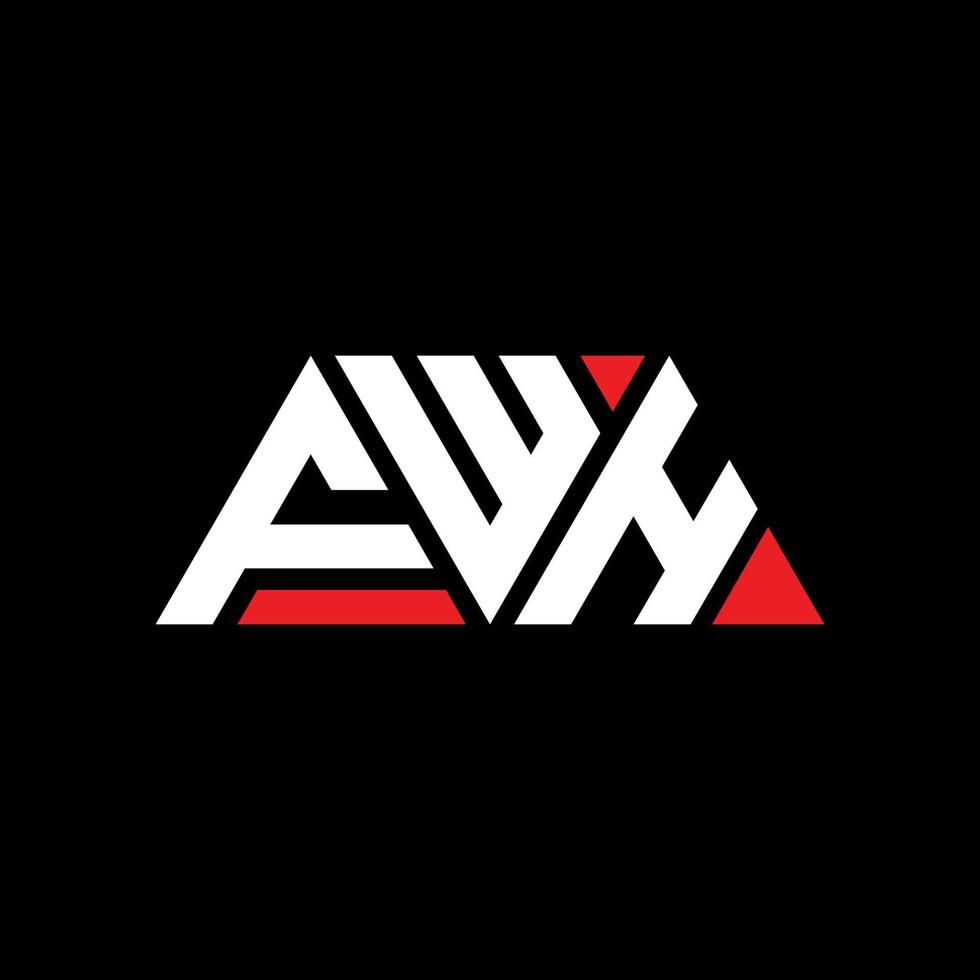 fwh driehoek brief logo ontwerp met driehoekige vorm. fwh driehoek logo ontwerp monogram. fwh driehoek vector logo sjabloon met rode kleur. fwh driehoekig logo eenvoudig, elegant en luxueus logo. fwh