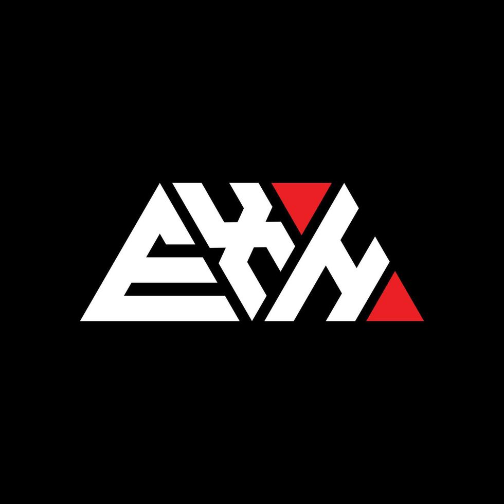 exh driehoek brief logo ontwerp met driehoekige vorm. exh driehoek logo ontwerp monogram. exh driehoek vector logo sjabloon met rode kleur. exh driehoekig logo eenvoudig, elegant en luxueus logo. exh