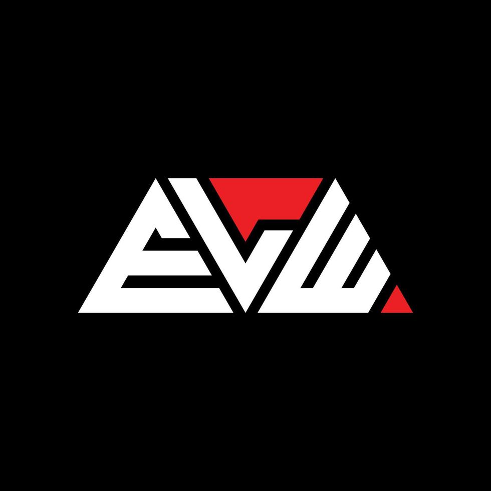 elw driehoek brief logo ontwerp met driehoekige vorm. elw driehoek logo ontwerp monogram. elw driehoek vector logo sjabloon met rode kleur. elw driehoekig logo eenvoudig, elegant en luxueus logo. elw