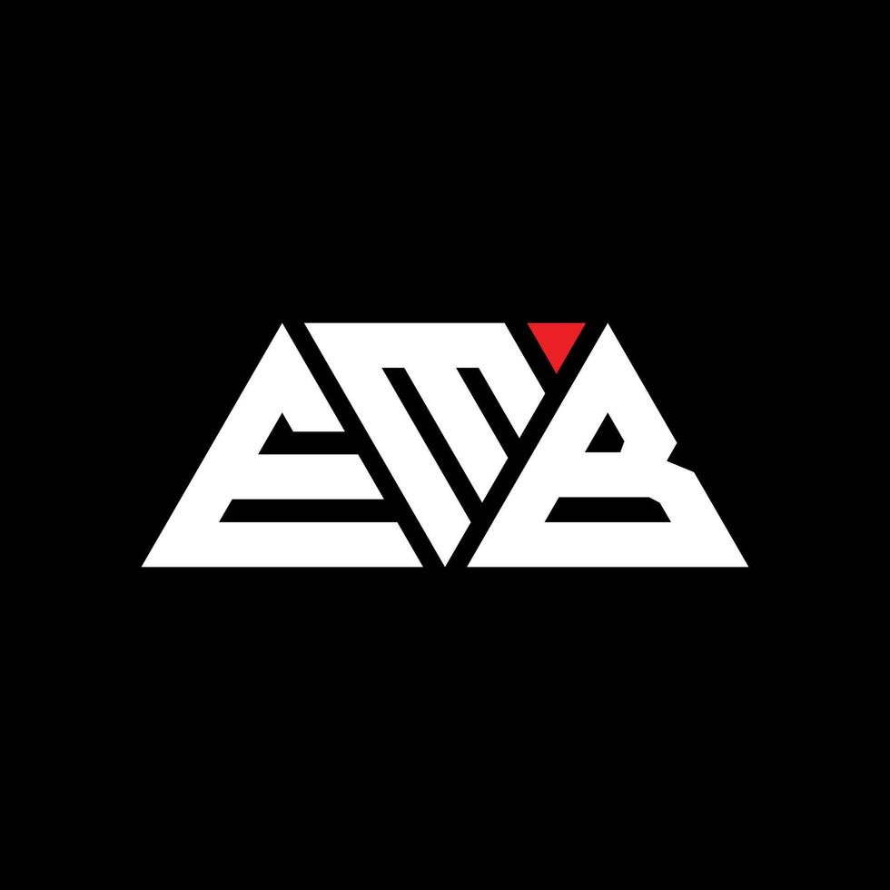 emb driehoek brief logo ontwerp met driehoekige vorm. emb driehoek logo ontwerp monogram. emb driehoek vector logo sjabloon met rode kleur. emb driehoekig logo eenvoudig, elegant en luxueus logo. emb