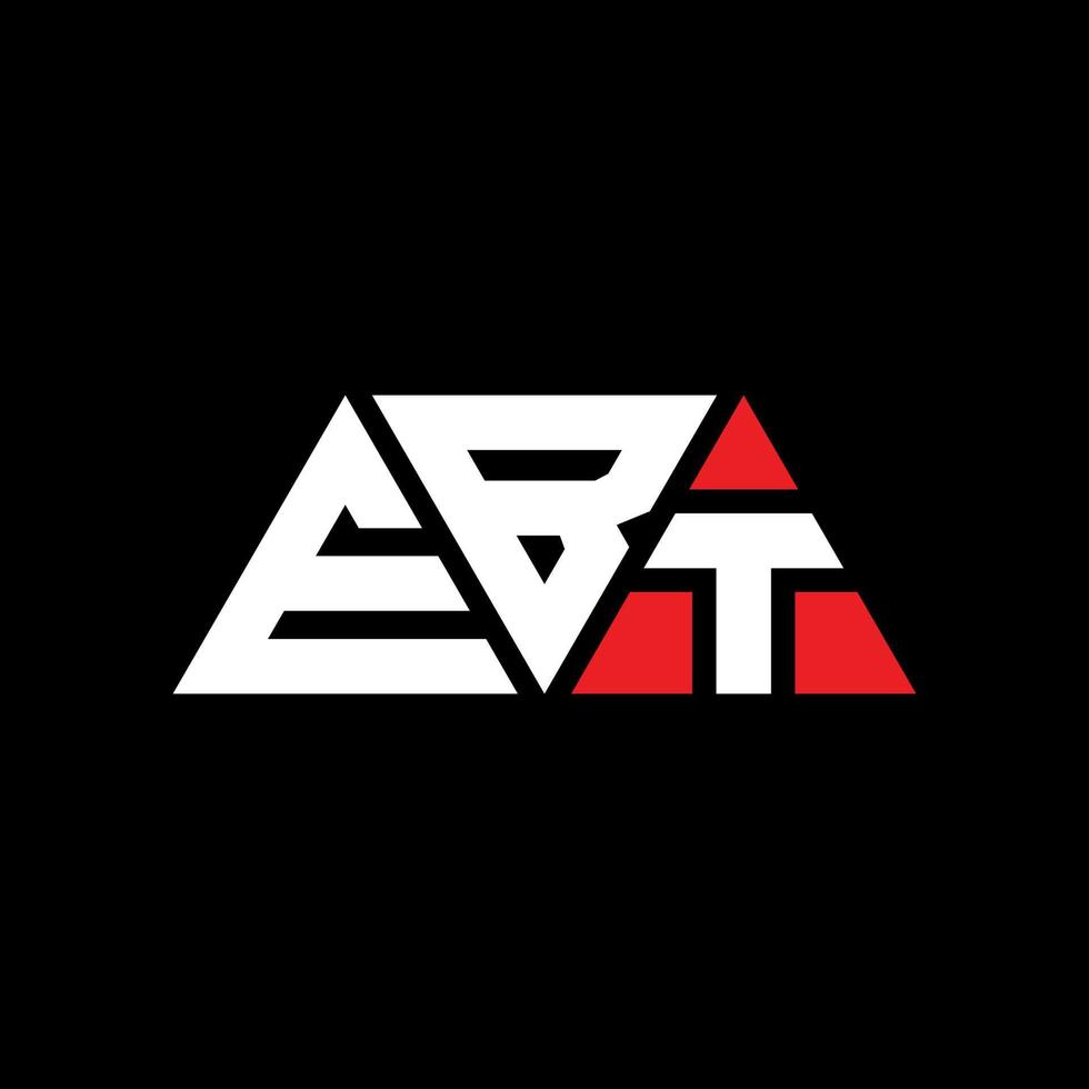 ebt driehoek brief logo ontwerp met driehoekige vorm. ebt driehoek logo ontwerp monogram. ebt driehoek vector logo sjabloon met rode kleur. ebt driehoekig logo eenvoudig, elegant en luxueus logo. ebt